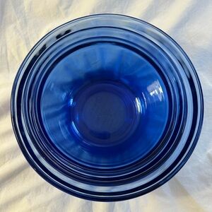 Anchor Hocking Cobalt Blue Vintage 3 Mixing Bowl Set - Dining Serveware
